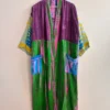 CHINEE Women Silk Kimono Robe Beach Cover Up Lounge Wear Dress Long Duster Kimono Robe