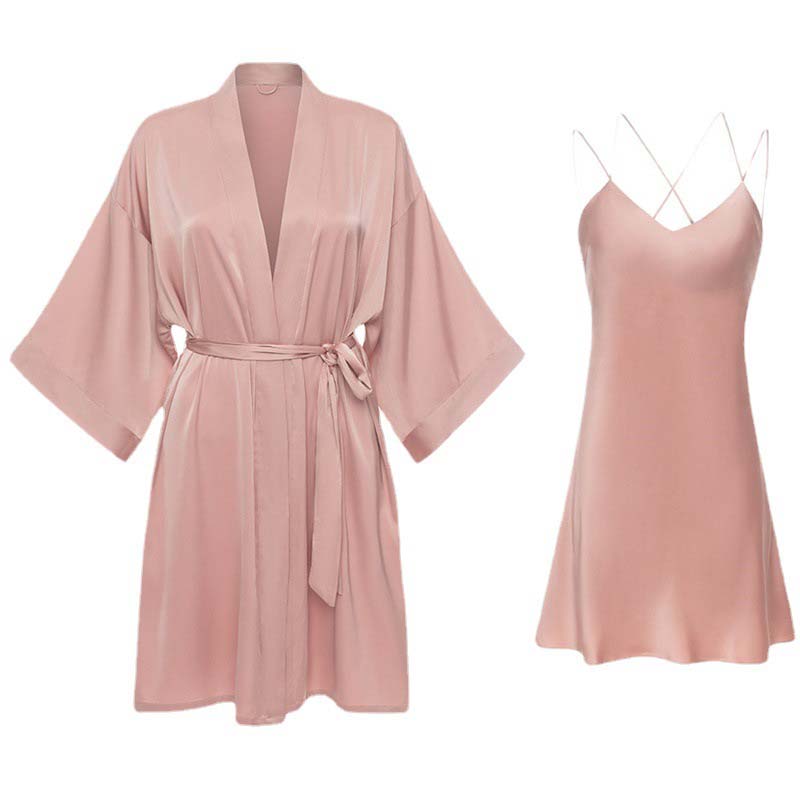 CHINEE Women Silk Nightgown 100% Pure Silk Robe Sets Women Silk Nightdress