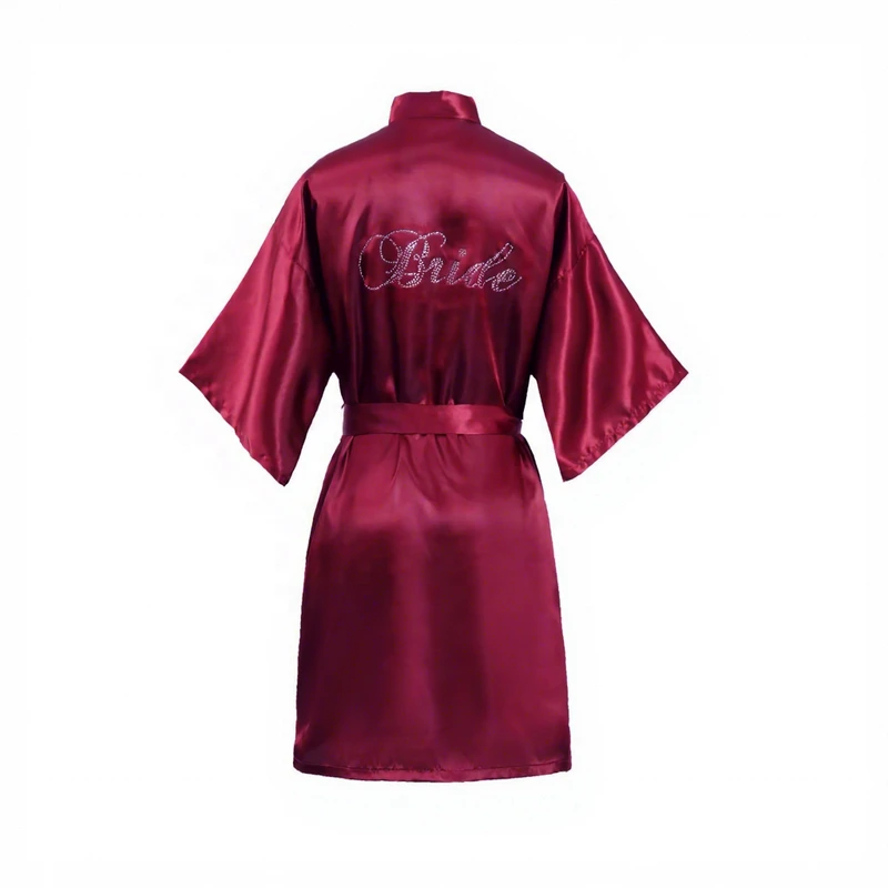CHINEE Women Wedding Bride Bridesmaid Bridal Party Satin Silk Bathrobes Nightgown Sleepwear Kimono Robe Robes Loungewear Dressing Gown