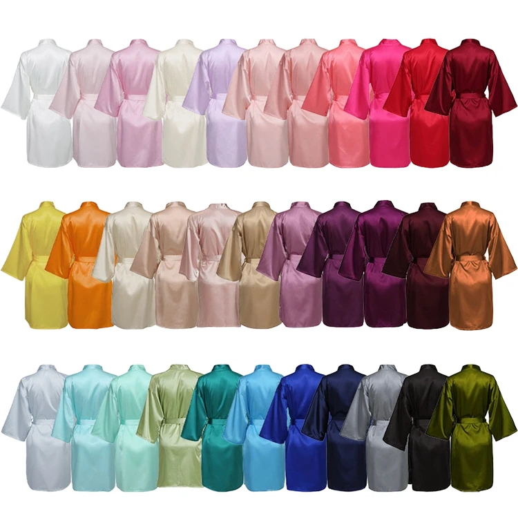 CHINEE Women Wedding Bride Bridesmaid Bridal Party Satin Silk Bathrobes Nightgown Sleepwear Kimono Robe Robes Loungewear Dressing Gown