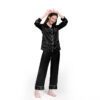 CHINEE Women's 100% Mulberry Silk Pajama Set Long Sleeve Cooling Sleepwear