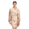 CHINEE Women's 100% Silk Woven Kimono Robe with Machine Embroidery Breathable Quick Dry Nightgown for Summer Autumn Spring
