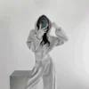CHINEE Women's 2 Piece Tracksuit Cropped Half Zip Hoodie Oversized Wide Leg Pants Set Casual Y2K Streetwear Loungewear Sweatsuit