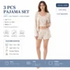 CHINEE Women's 3 PCS Pajama Set Floral Print Soft Loungewear Custom Logo Sleepwear