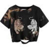 CHINEE Womens Casual Cropped Tank Top Summer Office Wear with Front Custom Logo