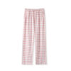 CHINEE Women's Casual Leisure Soft Elastic Waist Wide Leg Breathable Quick Dry Long Sleeves Sleep Pajama Pants Front Logo