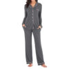 CHINEE Women's Casual Long Thermal Pajamas Set Quick Dry Soft Modal Pants Many Colors All Seasons Summer Winter Autumn Spring