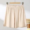 CHINEE Women's Casual Summer Viscose Knitted Smooth Soft Sleepwear Pajama Pants Elastic Waist Shorts Comfortable Sleep Bottoms