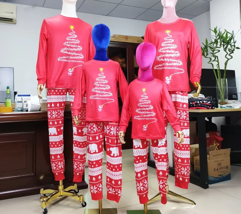 CHINEE-Womens-Christmas-Family-Matching-Elastic-Waist-Knitted-Pajamas-for-Spring-Summer-Autumn