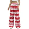 CHINEE Women's Christmas Print Fleece Pajama Pants Soft Plush Elastic Waist Waterproof Winter Holiday Lounge Wear Bottoms