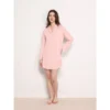 CHINEE Women's Classic Nightdress with Notch Collar and Contrast Trim Soft Woven Bamboo for Spring Sleep Shirt Plus Size Pajama Dress
