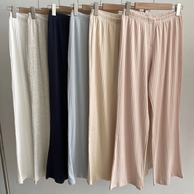 CHINEE Women's Clothing Brandy High Waisted Elastic Waist Quick Dry Vintage Regular Fit High Elasticity All Match Long Pajama Pants