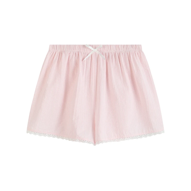 CHINEE Women's Cotton Linen Shorts Pajama Set Sleep Shorts OEKO TEX
