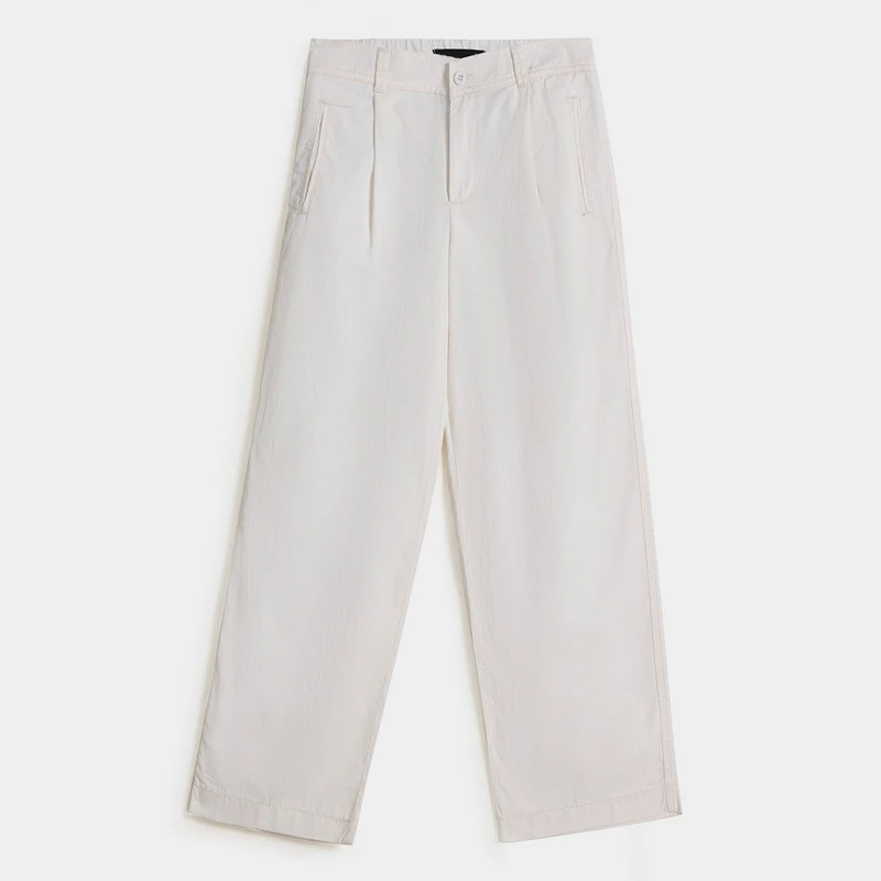 CHINEE Women's Cotton Pajama Trousers Elastic High Casual Regular Fit Boot Cut Anti Wrinkle Breathable Eco Friendly Summer