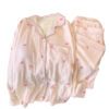 CHINEE Women's Crinkled Fabric Long sleeve Collared Sleeper Lounge Shirt Comfortable and Cute Loungewear