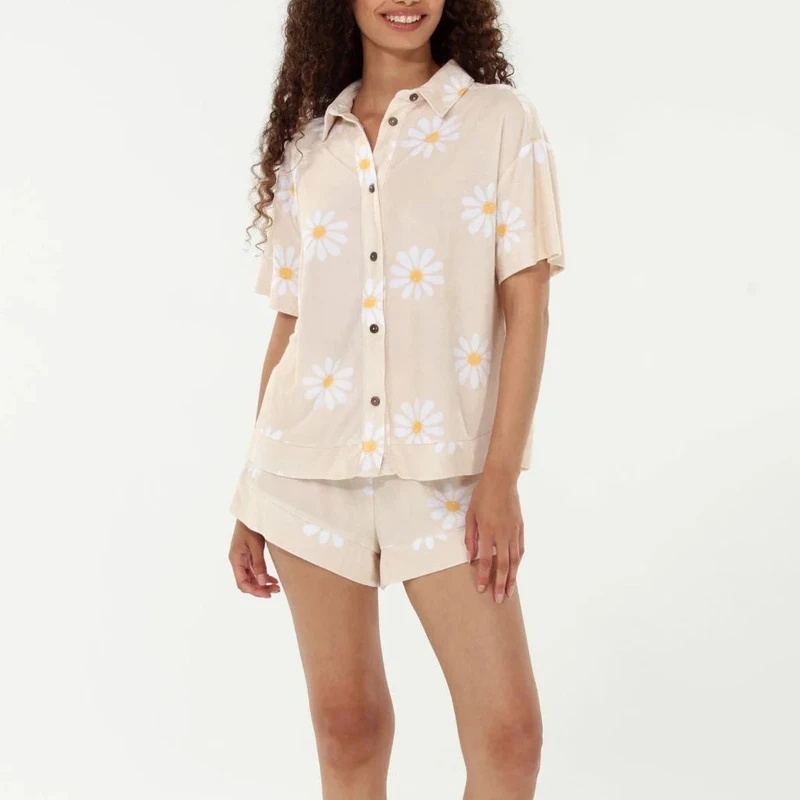 CHINEE Women's Custom Printed Summer Pajamas Set Clothing Two Pcs Set