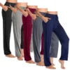 CHINEE Women's Eco Friendly Breathable Anti static Quick Dry Loose Fit Mid Straight Classic Lounge Pants Drawstring Closure