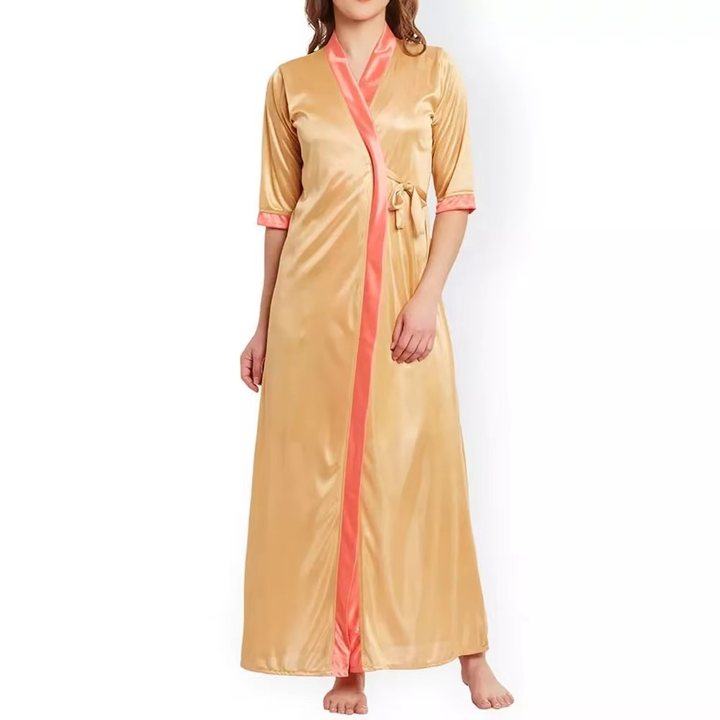 CHINEE Women's Elegant Satin Silk Nightgown Comfortable Elastic Waist Sleepwear in Different Colors Customizable Night Dress