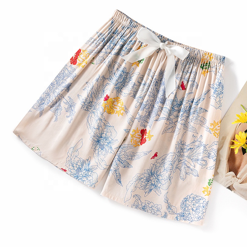 CHINEE Women's Elegant Summer Casual Sleepwear, Ultra Soft Stretch Viscose Lounge Shorts, Elastic Waist Closure