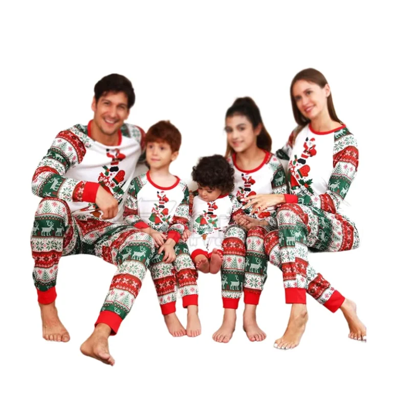 CHINEE-Womens-Family-Pajamas-Christmas-Color-Cotton-Nightwear-Sets-with-Letter-Graphic-for-Girls-Boys-Casual-Style-Winter