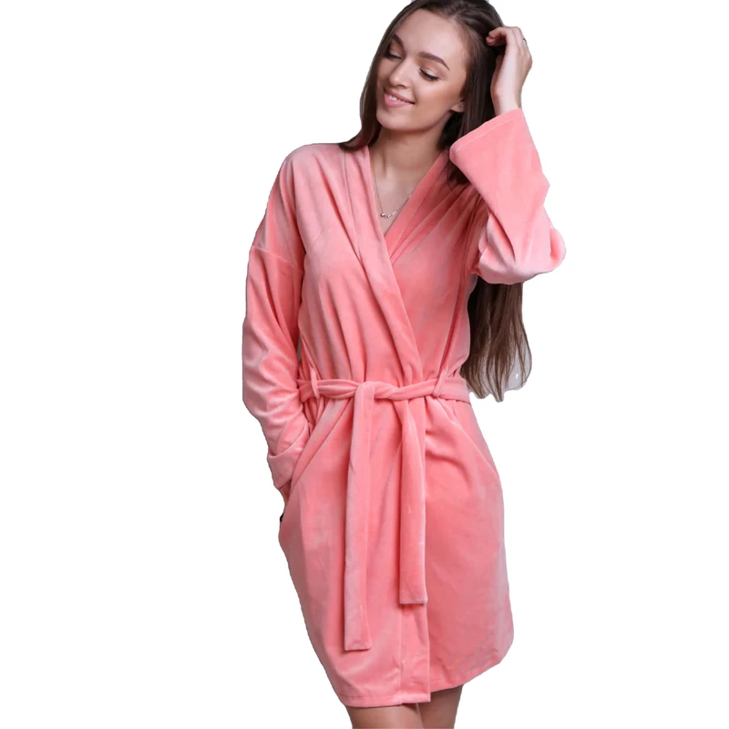 CHINEE Womens Fleece Bathrobe Coats Warm and Comfortable Ideal for Winter and Relaxation