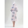 CHINEE Women's Fleece Hooded Long Robe with Pockets Comfortable Sweatshirts