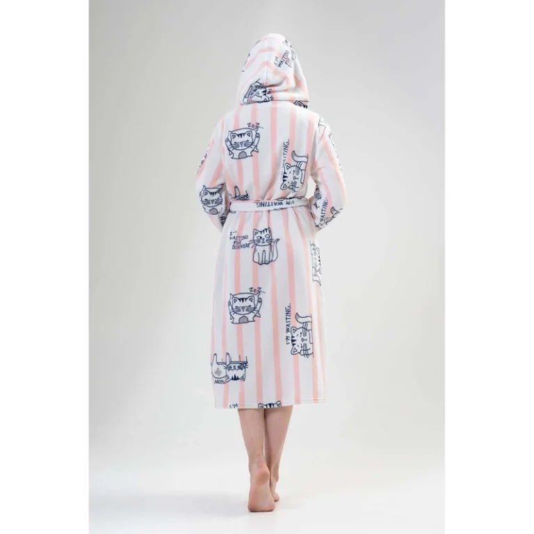 CHINEE Women's Fleece Hooded Long Robe with Pockets Comfortable Sweatshirts