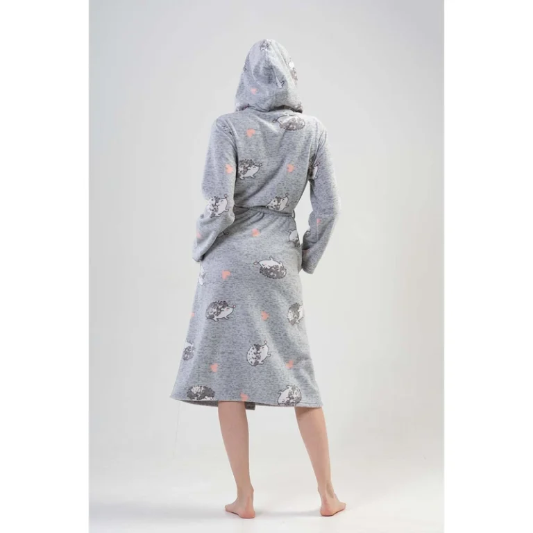 CHINEE Women's Fleece Hooded Long Robe with Pockets Cozy Women's Coat