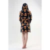 CHINEE Women's Fleece Hooded Short Robe with Pockets Comfortable Sweatshirts