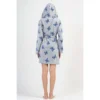 CHINEE Women's Fleece Hooded Short Robe with Pockets Comfortable Sweatshirts