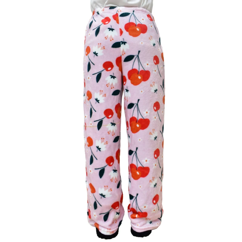 CHINEE Women's High Waist Pajama Pants with Custom Logo OEM Wide Leg Flannel Pants