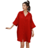 CHINEE Women's Ice Silk Pajamas Sexy Short Sleeve Night Shirts Summer Jacquard Solid Color Shirt Sleepwear Lapel Ladies Plus Size Dress
