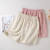 CHINEE Women's Linen Cotton Linen Pajamas Pants New Summer Minimalist Style 5 Point Lounge Shorts Lightweight Solid Color Casual Shorts