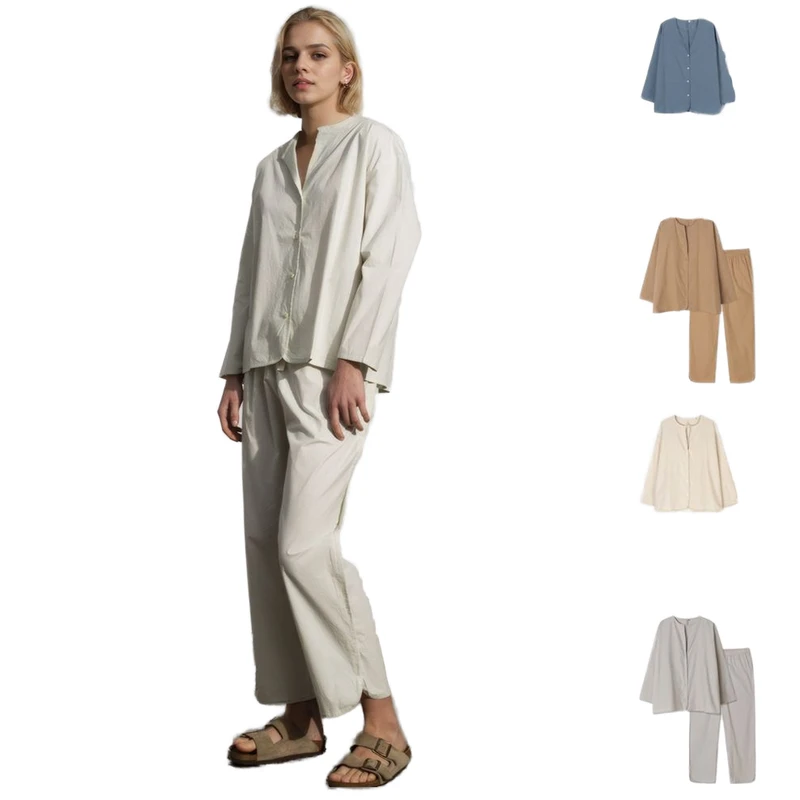 CHINEE Women's Long Cotton Lounge Pants Casual Pijamas Solid Elastic Waist Smooth Breathable Quick Winter Spring Only