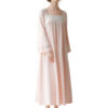 CHINEE Women's Long Sleeve Nightgown Lace Billowy Princess Victorian Sleep Shirt Soft Lightweight Loose Sleepwear