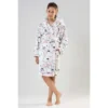 CHINEE Women's Long Sleeve Short Robe with Pockets Girls' Soft Hooded Coat