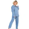 CHINEE Women's Muslin Pajama Set Buttoned Collar Pajamas