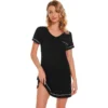 CHINEE Women's Night Shirt Dress Soft Bamboo Women's Nightgown Short Sleeve Sleep Shirt Summer Lightweight Sleep Lounge Dress