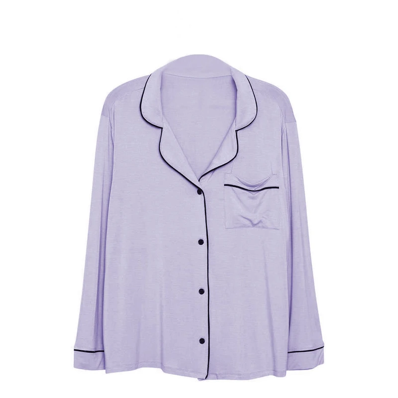 CHINEE Women's Nightgowns Loungewear Bamboo Viscose Women's Pajamas Set Long Sleeve Sleepwear