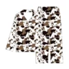 CHINEE Women's Pajama Set with Bow Print Top Matching Pants Hand Wash Breathable Elastic Waist Summer