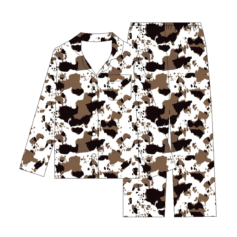 CHINEE Women's Pajama Set with Bow Print Top Matching Pants Hand Wash Breathable Elastic Waist Summer
