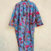 CHINEE Women's Plus Size Cotton Kimono Robe with Bird Print Three Quarter Sleeve Dressing Gown Sexy Beach Cover Up Lounge Wear Pajamas