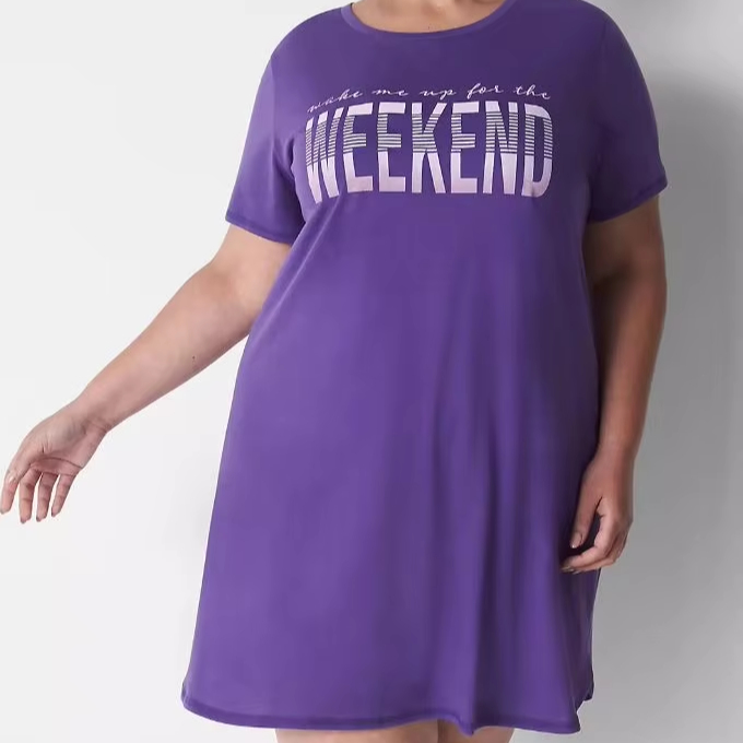 CHINEE Women's Premium Quality 100% Cotton Thermal Sleepshirt Comfortable Plus Size Casual Style Custom Printed Logo Breathable Summer