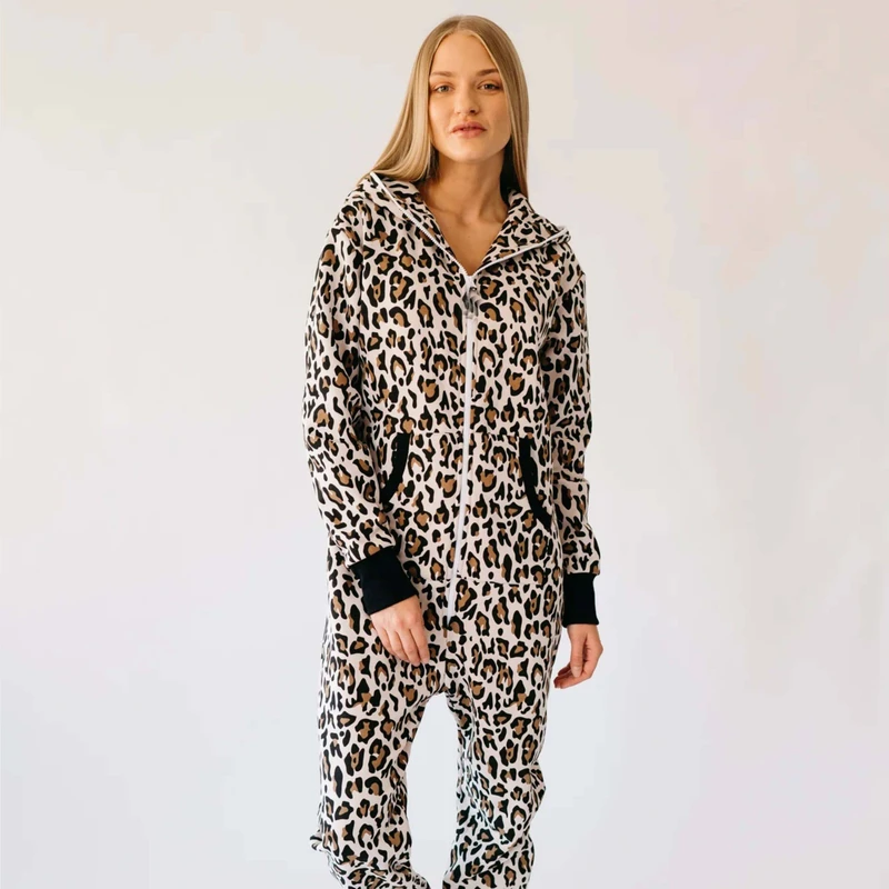 CHINEE Womens Printed Onesie Pajamas Summer Soft & Breathable Fabric with Front Logo for Relaxation and Everyday Wear