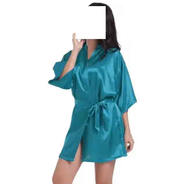 CHINEE Women's Pure Short Silky Robes Bridesmaid Party Satin Robe Sleepwear for Wedding in rate