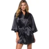 CHINEE Women's Satin Kimono Robe Three Quarter Sleeve Silk Lingerie Sleepwear Sexy Spa Bath Robes Salon Bathrobe Custom Logo Vietnam