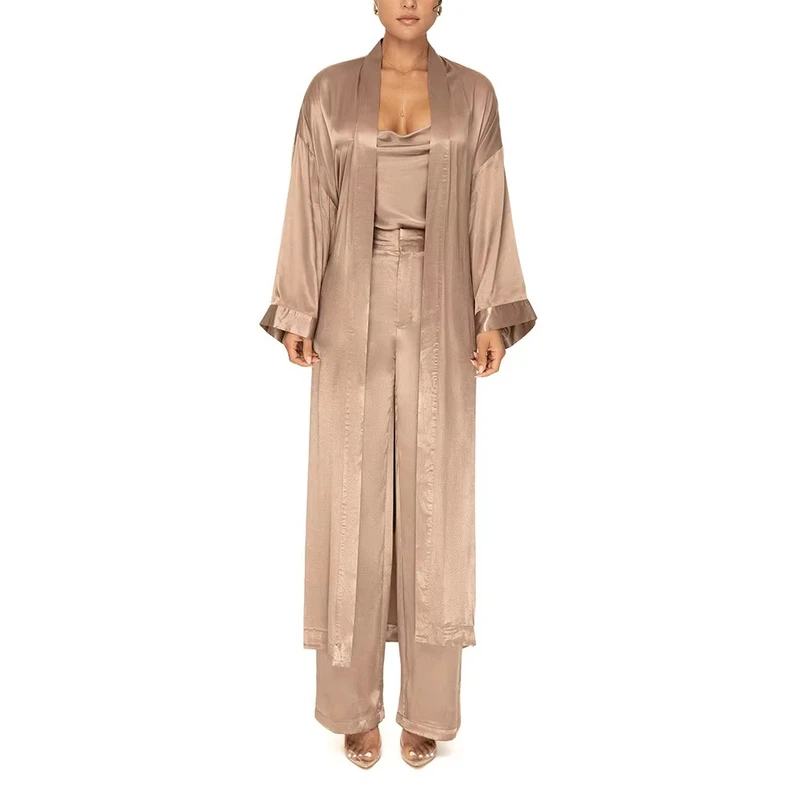 CHINEE Women's Satin Silk Brides Dressing Night Gown With Top Quality Outfits Comfortable Active Wear Night Wear Winter Summer