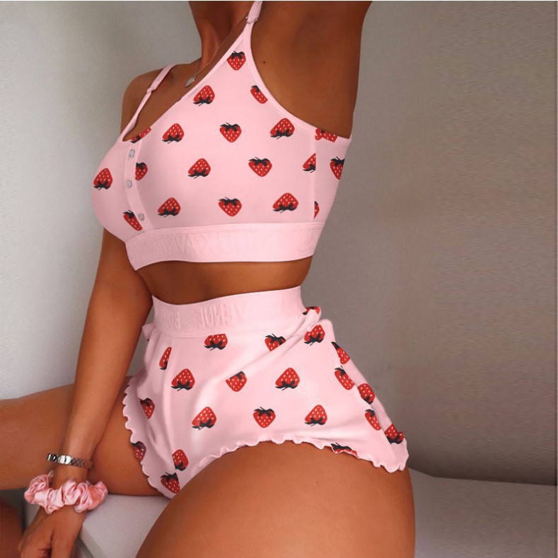 CHINEE Women's Sexy Camisole Pajama Vest and Shorts Summer Sleepwear Pajamas
