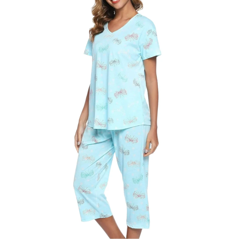 CHINEE Women's Sexy Elegant Cotton Satin Nightgown Plus Size Short Sleeve Elastic Waist Sleepshirt Breathable Summer Sleepwear Luxury