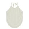 CHINEE Women's Sexy Modal Pajama Set Halter Backless Top Ruffle Shorts Sophisticated Elegant Summer Loungewear Sleepwear